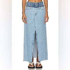 NWT SLVRLAKE 28 ReWork Dallas Denim Maxi Skirt In Twin Valley